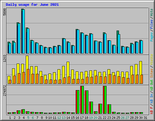 Daily usage for June 2021
