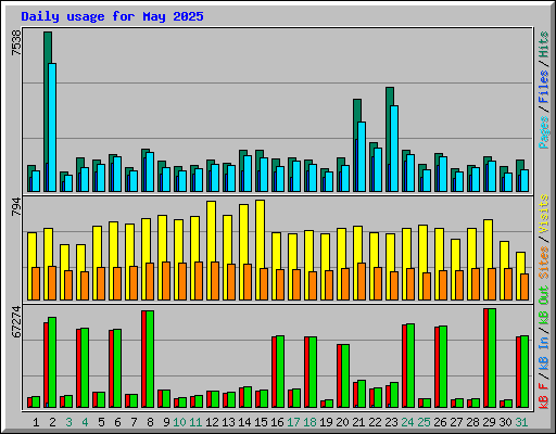 Daily usage for May 2025
