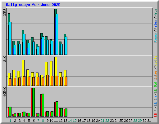 Daily usage for June 2025