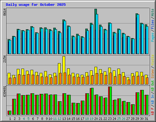 Daily usage for October 2025